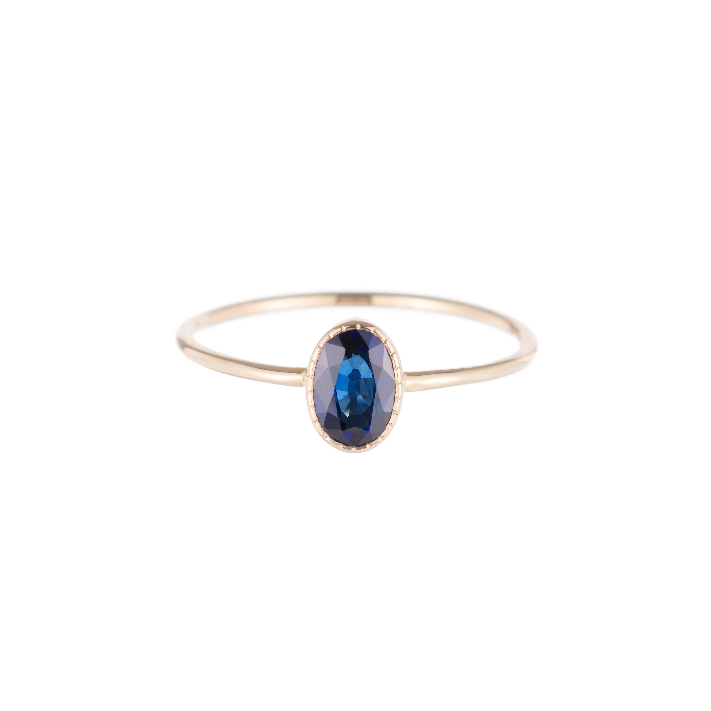 Oval Blue Sapphire Wisp Ring