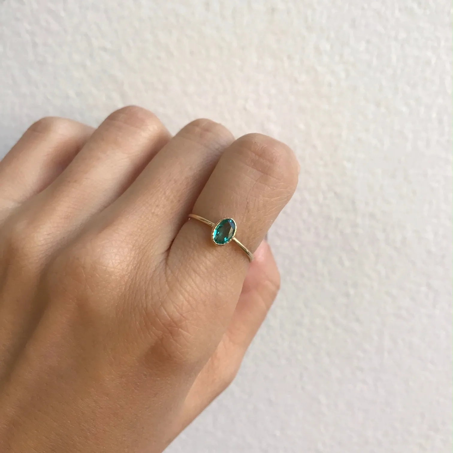 Oval Emerald Wisp Ring