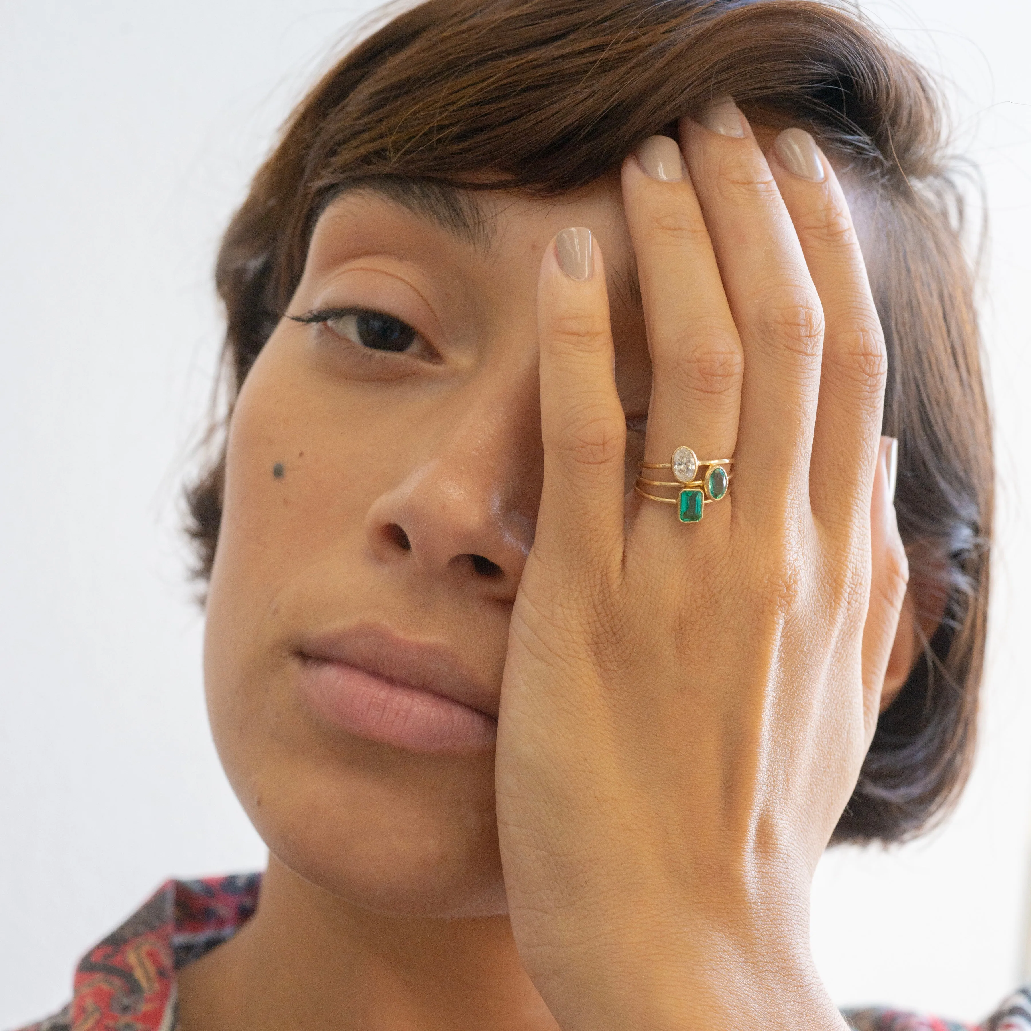 Oval Emerald Wisp Ring