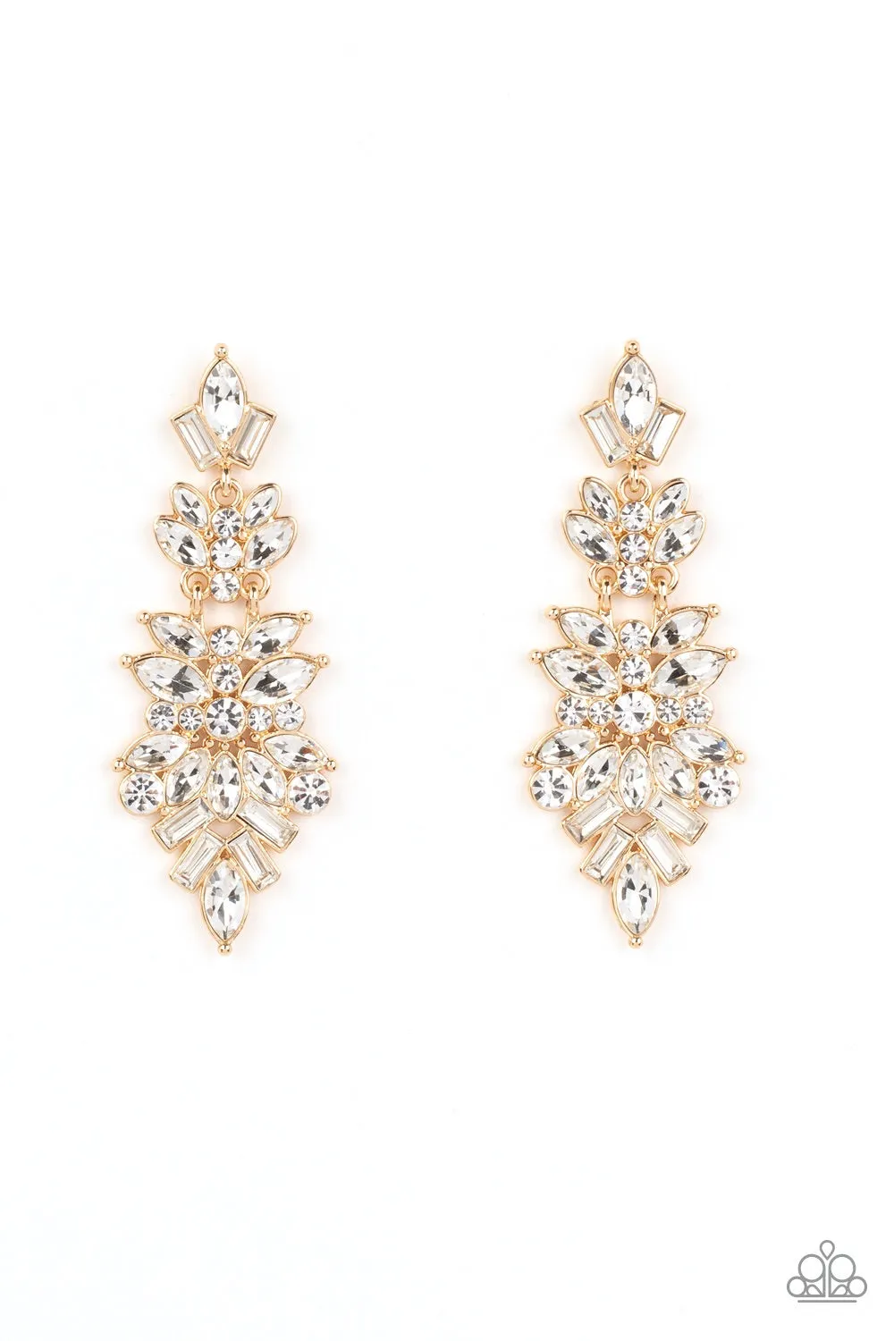 Paparazzi Frozen Fairytale - Gold Earring