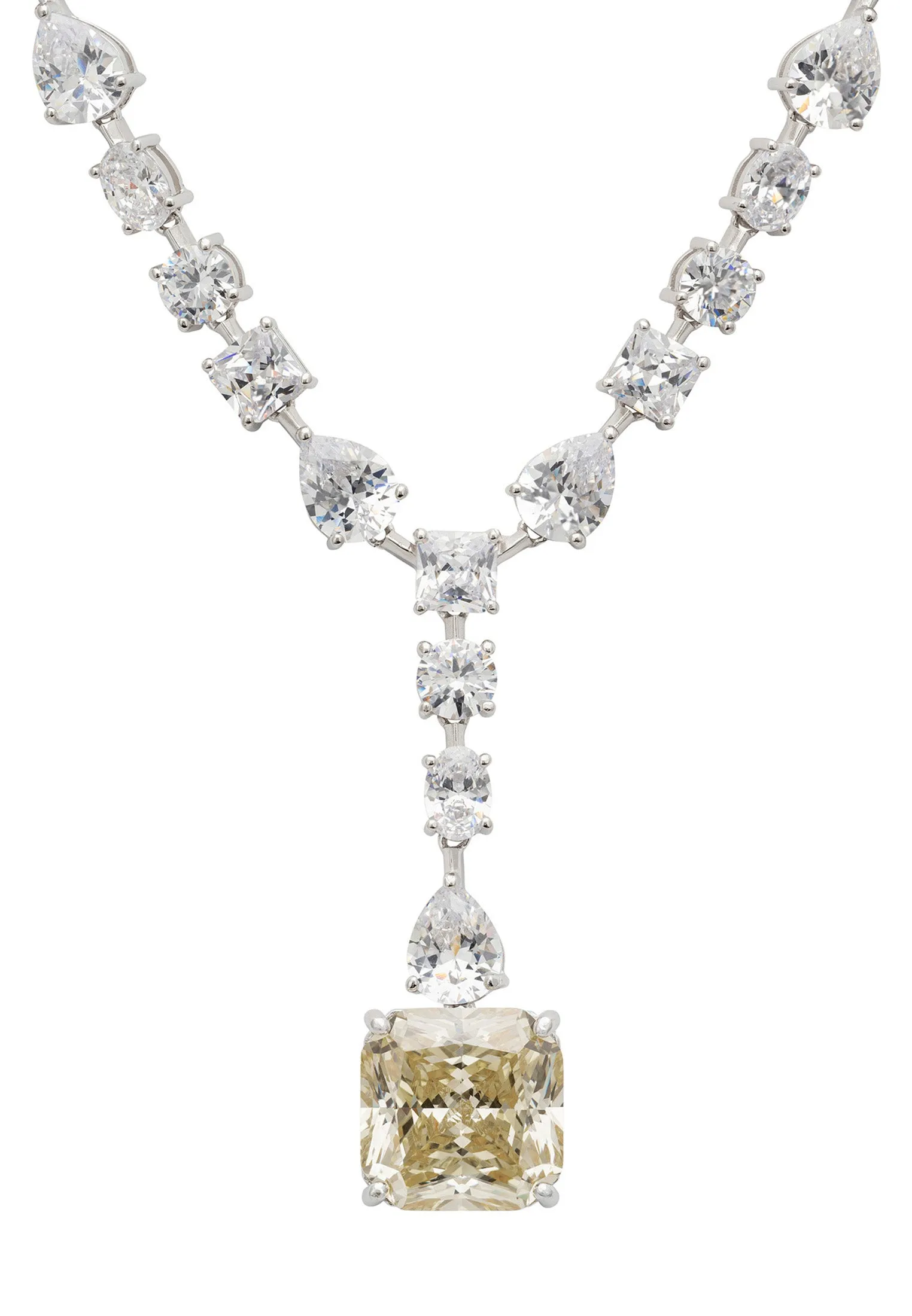 Penelope Moissanite Statement Necklace Silver