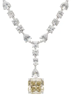 Penelope Moissanite Statement Necklace Silver