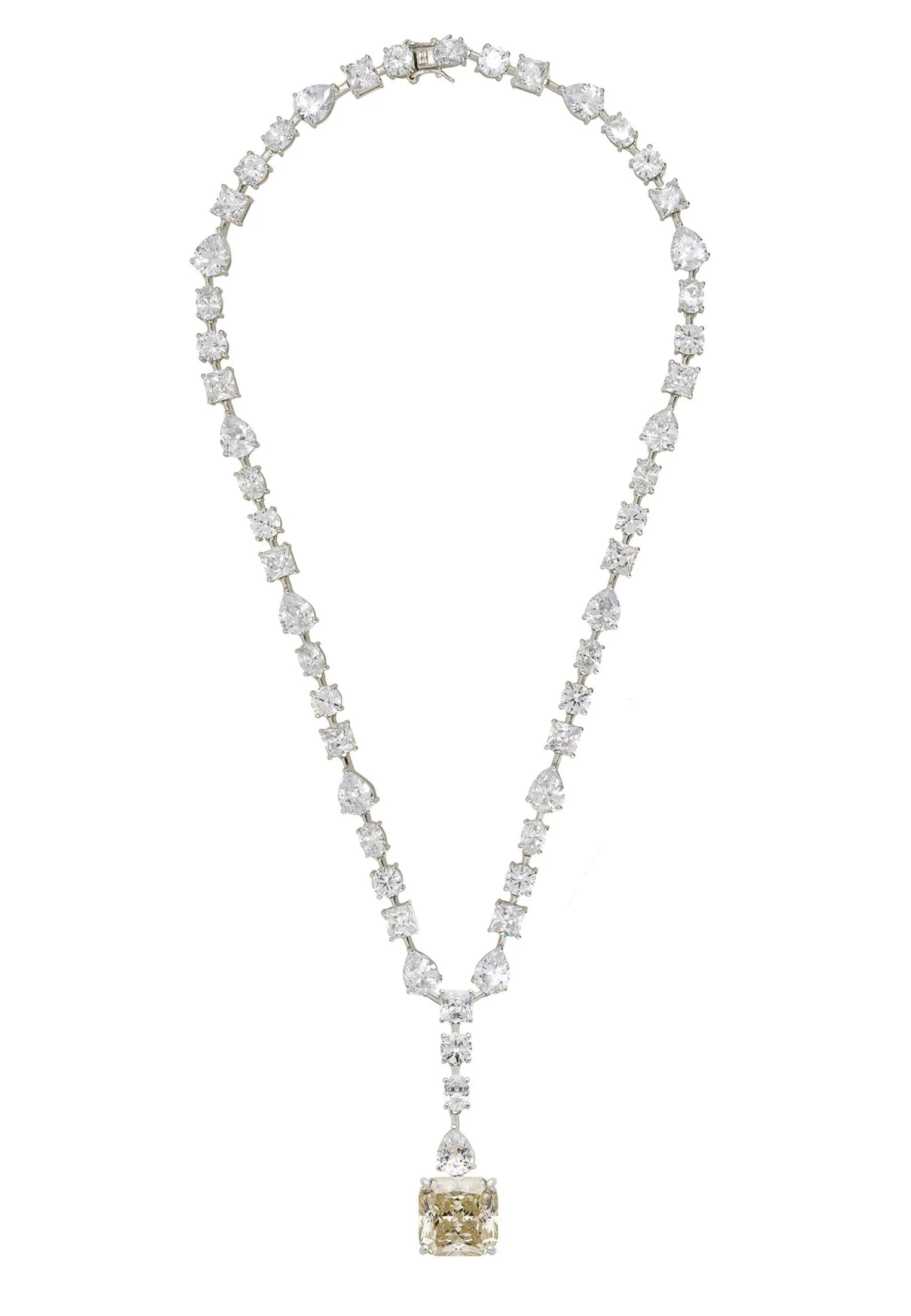 Penelope Moissanite Statement Necklace Silver