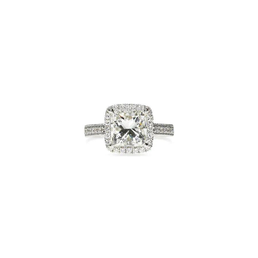 Princess Cut Diamond Ring with Halo