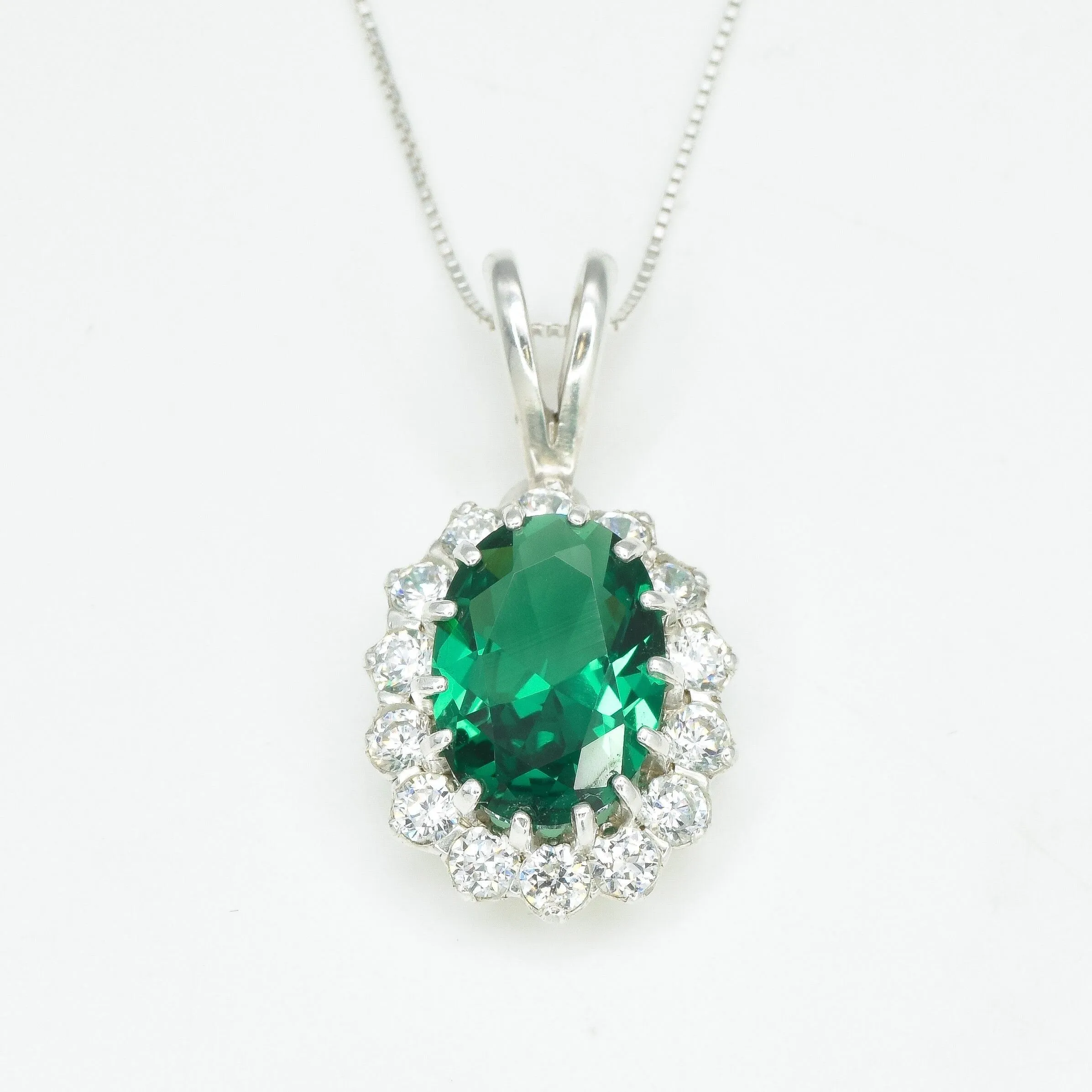 Princess Diana Necklace - Victorian Emerald Pendant - Green Vintage Pendant