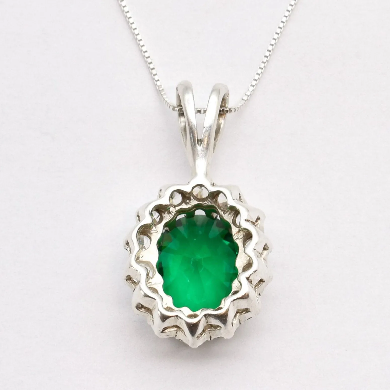 Princess Diana Necklace - Victorian Emerald Pendant - Green Vintage Pendant