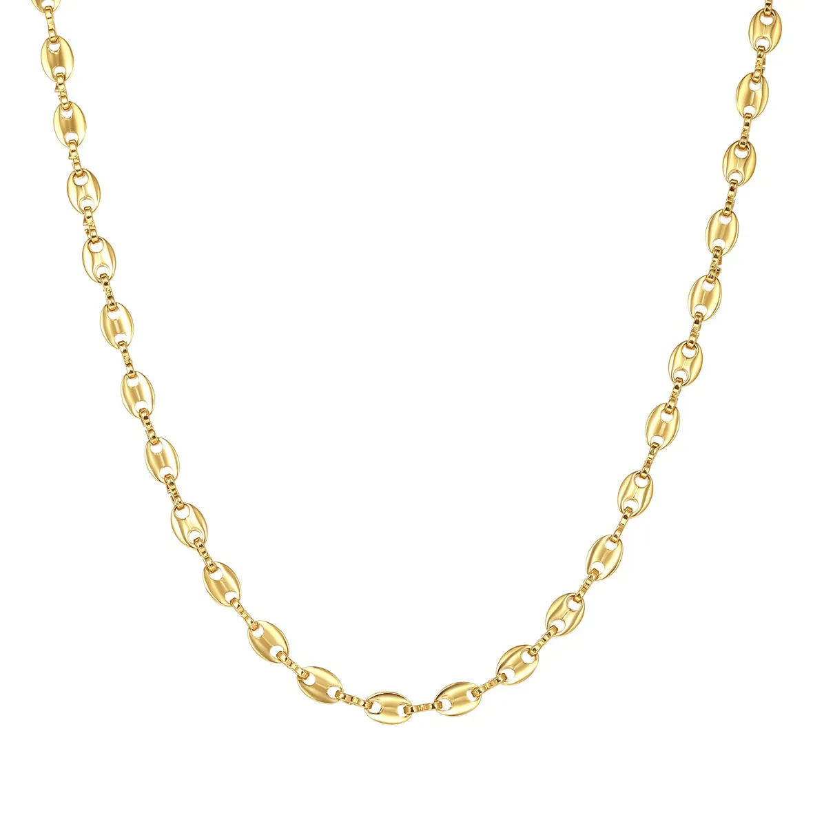 Puffed Mariner Chain Necklace Gold