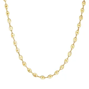 Puffed Mariner Chain Necklace Gold