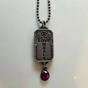 "Love Heals" Sterling Necklace (more stones avail.)