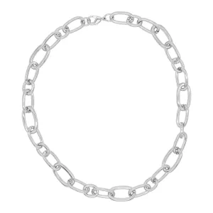 Rhodium Plated Chunky Link Necklace