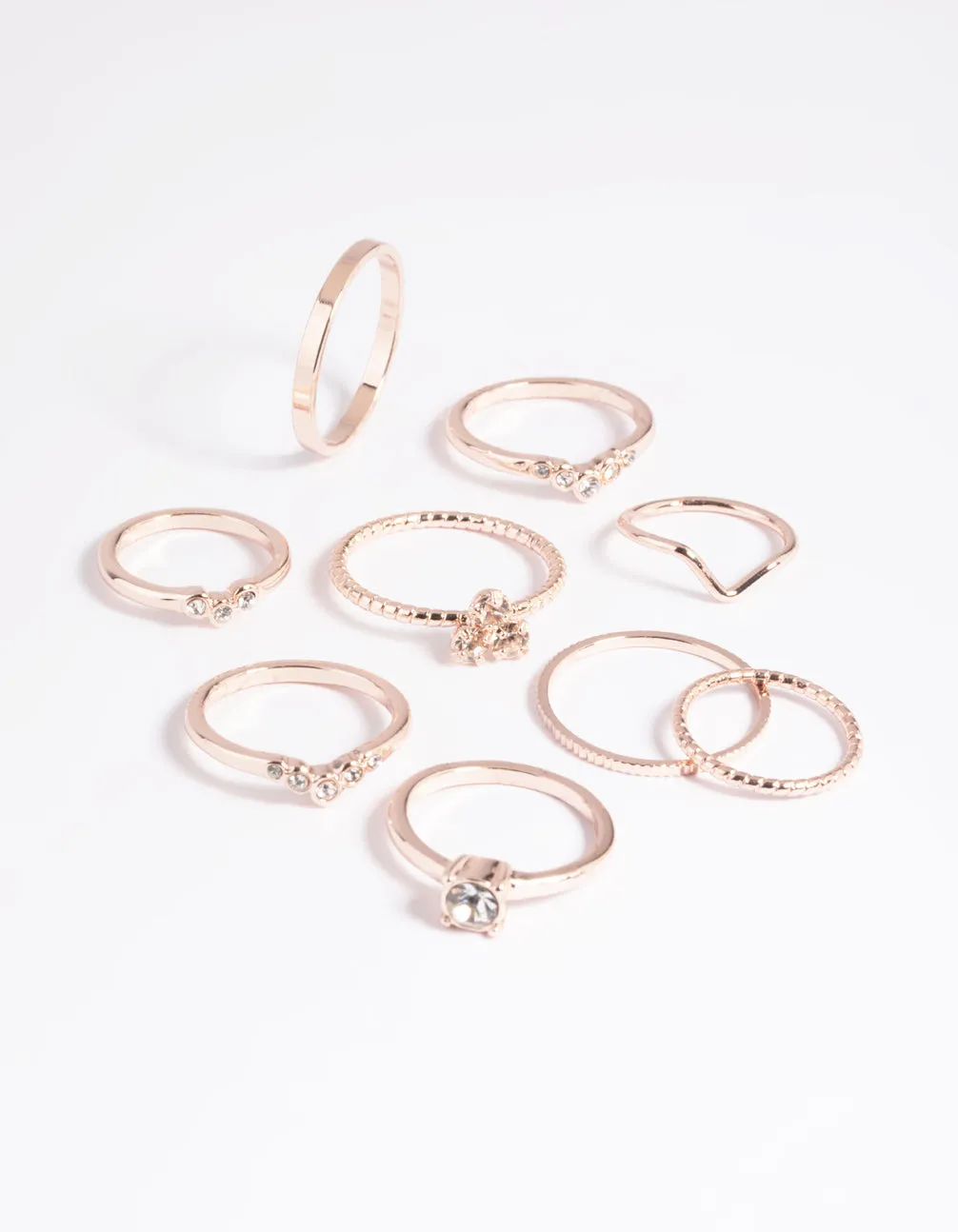 Rose Gold Fine Faux Ring Pack