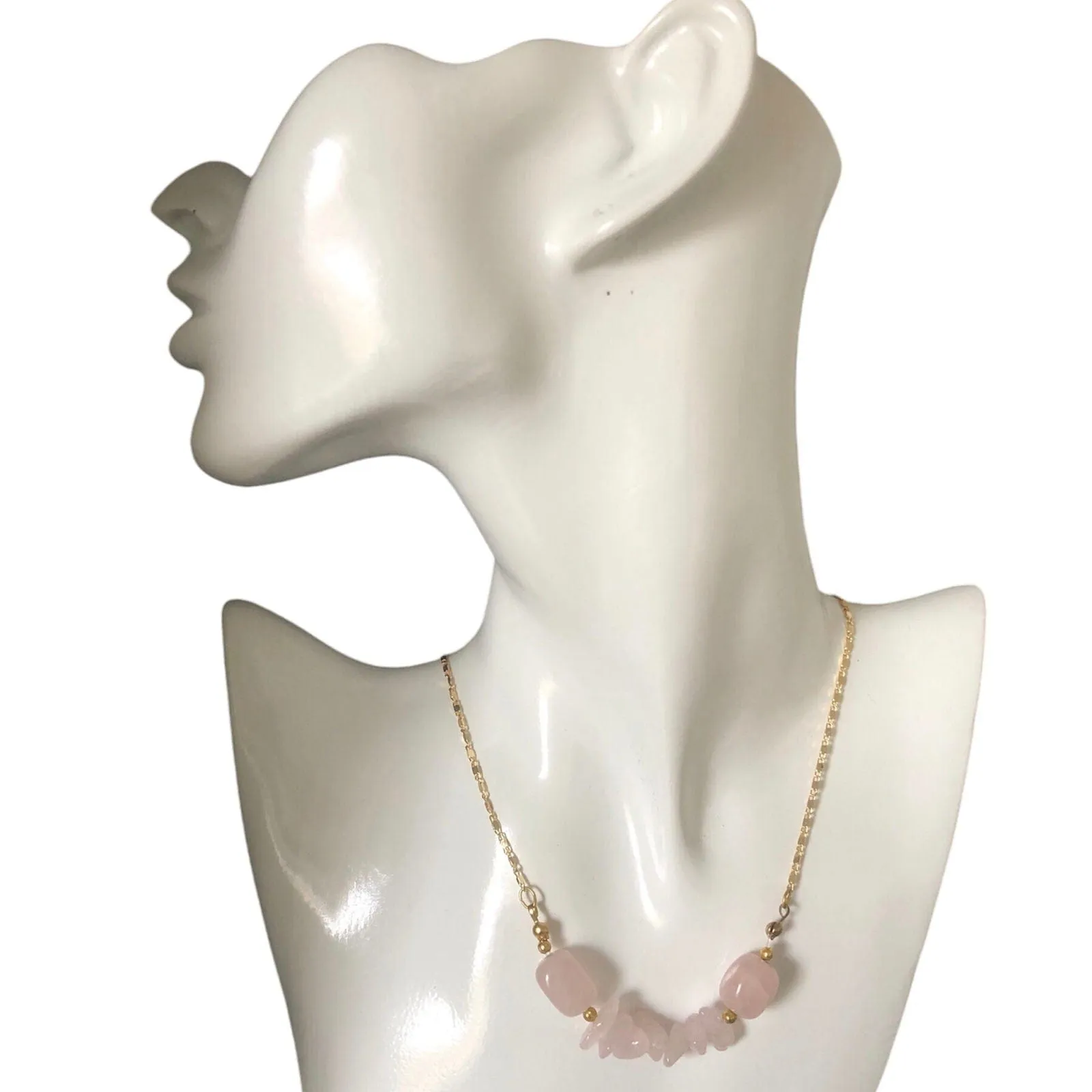 Rose Quartz Gold Plated Necklace