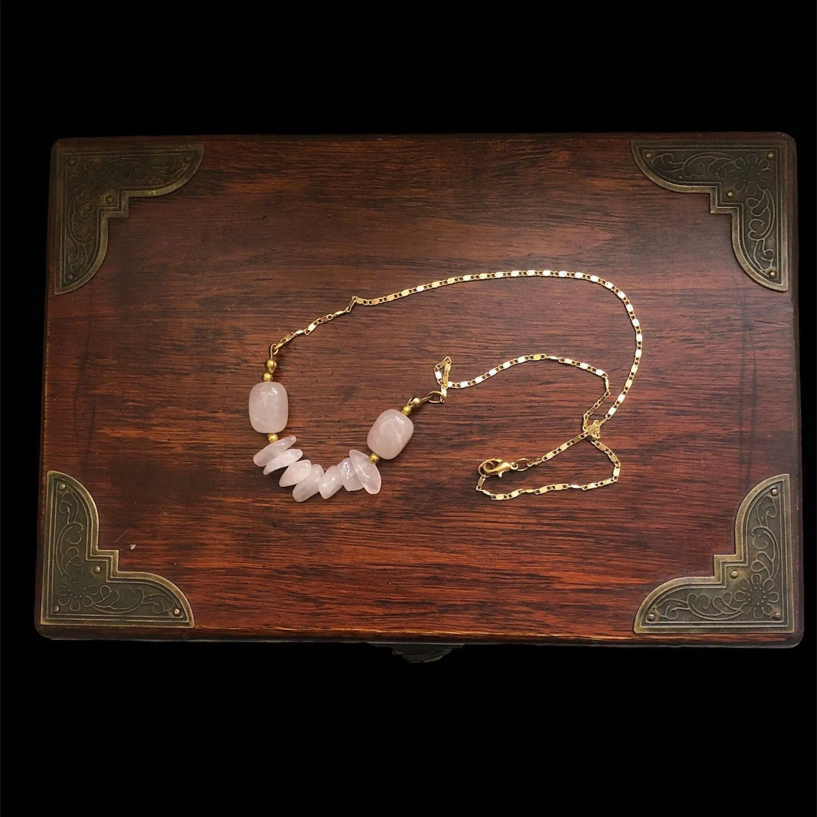 Rose Quartz Gold Plated Necklace