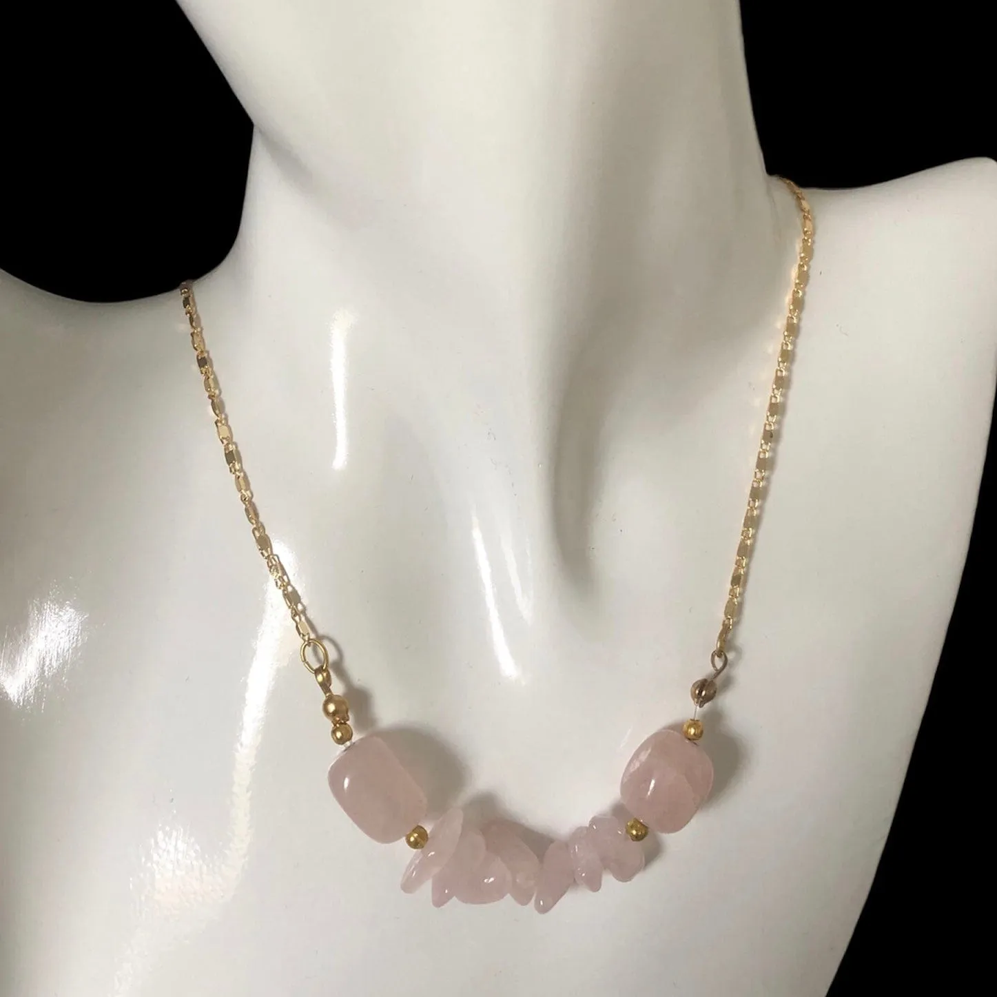 Rose Quartz Gold Plated Necklace