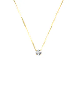 Round Diamond Necklace 14K