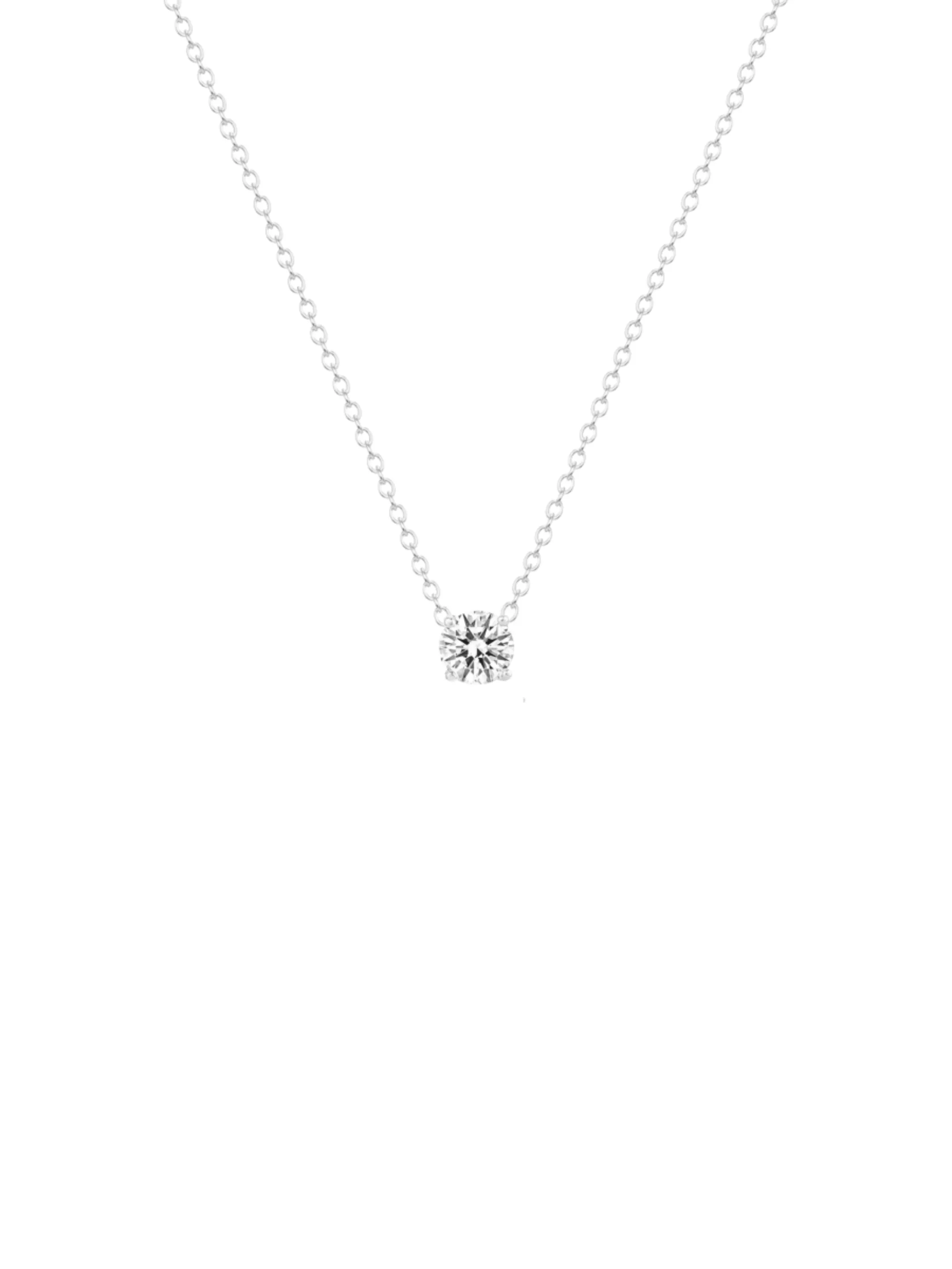 Round Diamond Necklace 14K