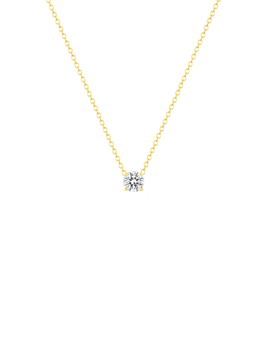 Round Diamond Necklace 14K