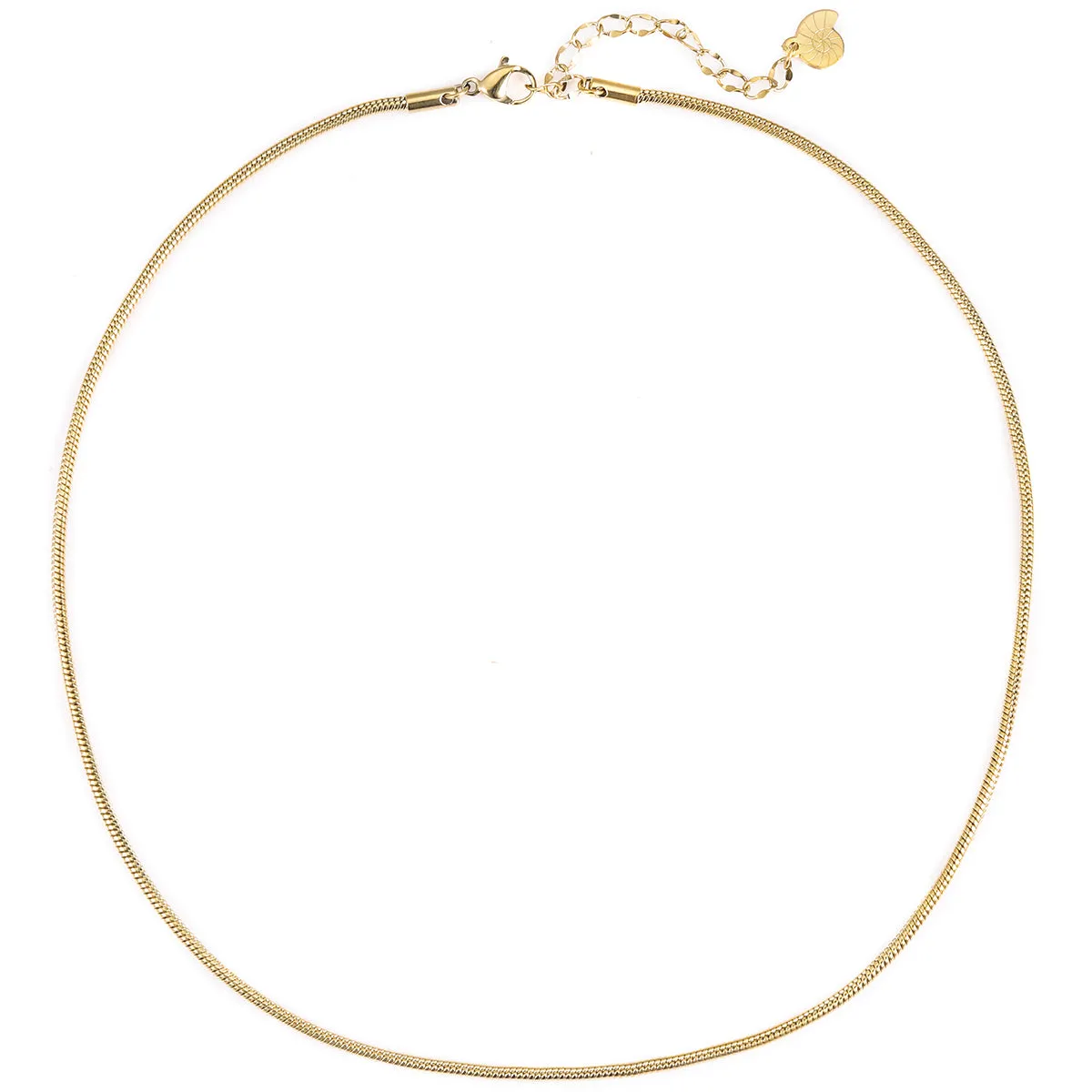 Round Snake Chain Necklace Gold