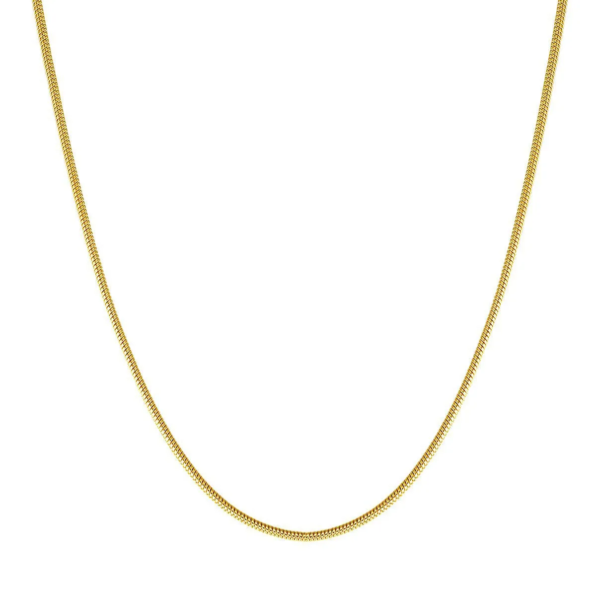 Round Snake Chain Necklace Gold