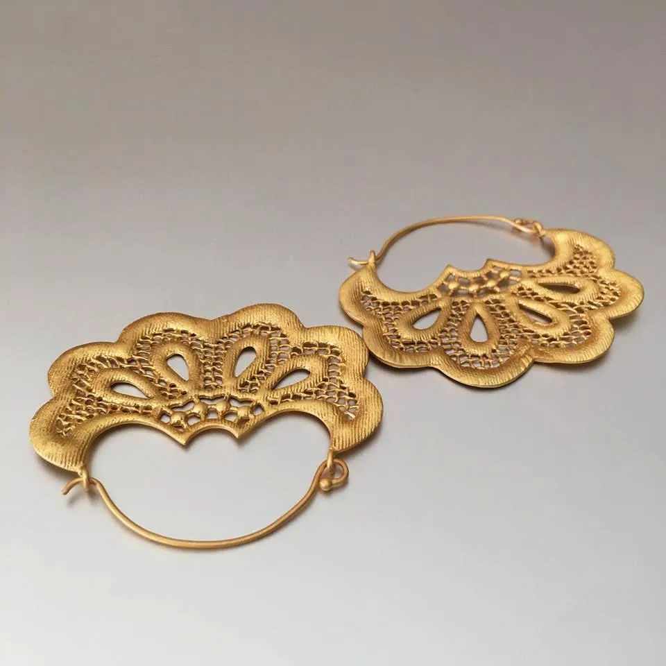 Sariya Gold Filigree Hoops