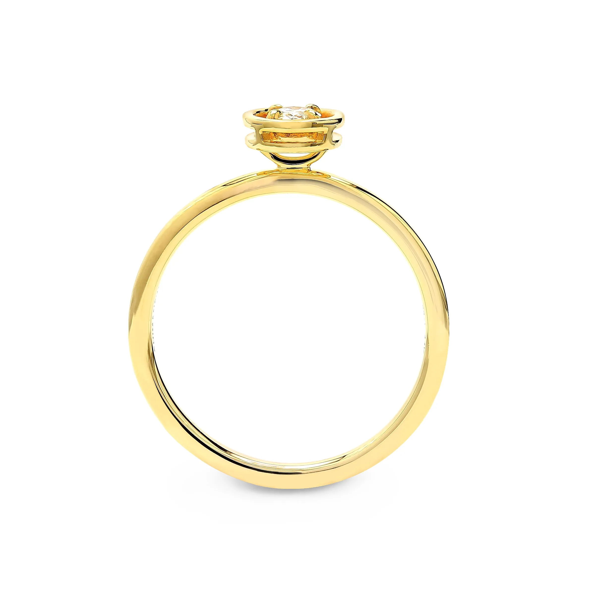 Saturn Oval Diamond Solitaire Ring