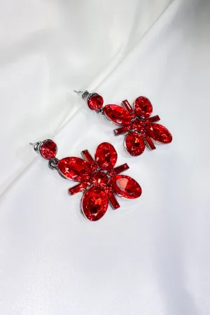 Shana Earrings - Red/Silver