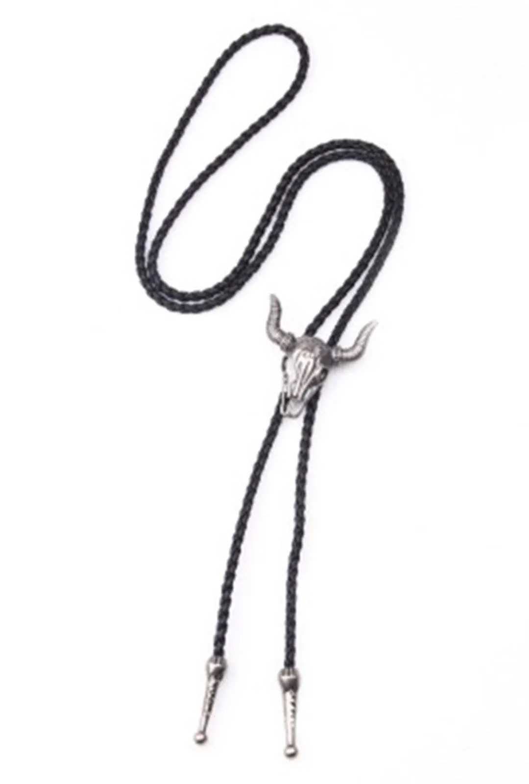 Silver Bull Skull Bolo Tie