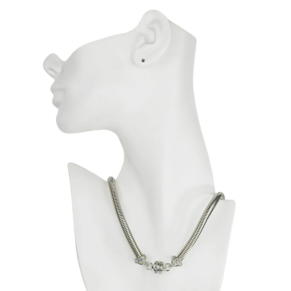 Snake Chain 32" Magnetic Interchangeable Necklace (Sterling Silvertone)