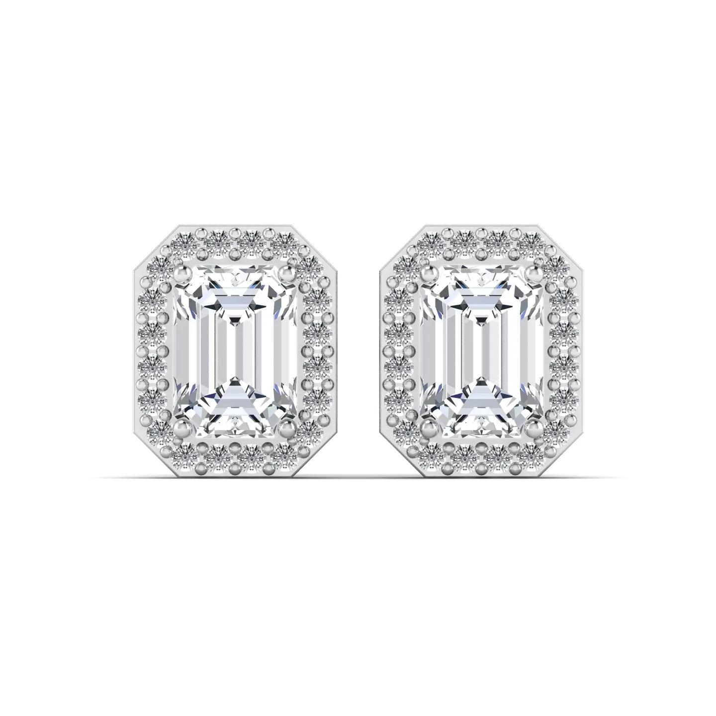 Sparkle Emerald Silver Stud Earring