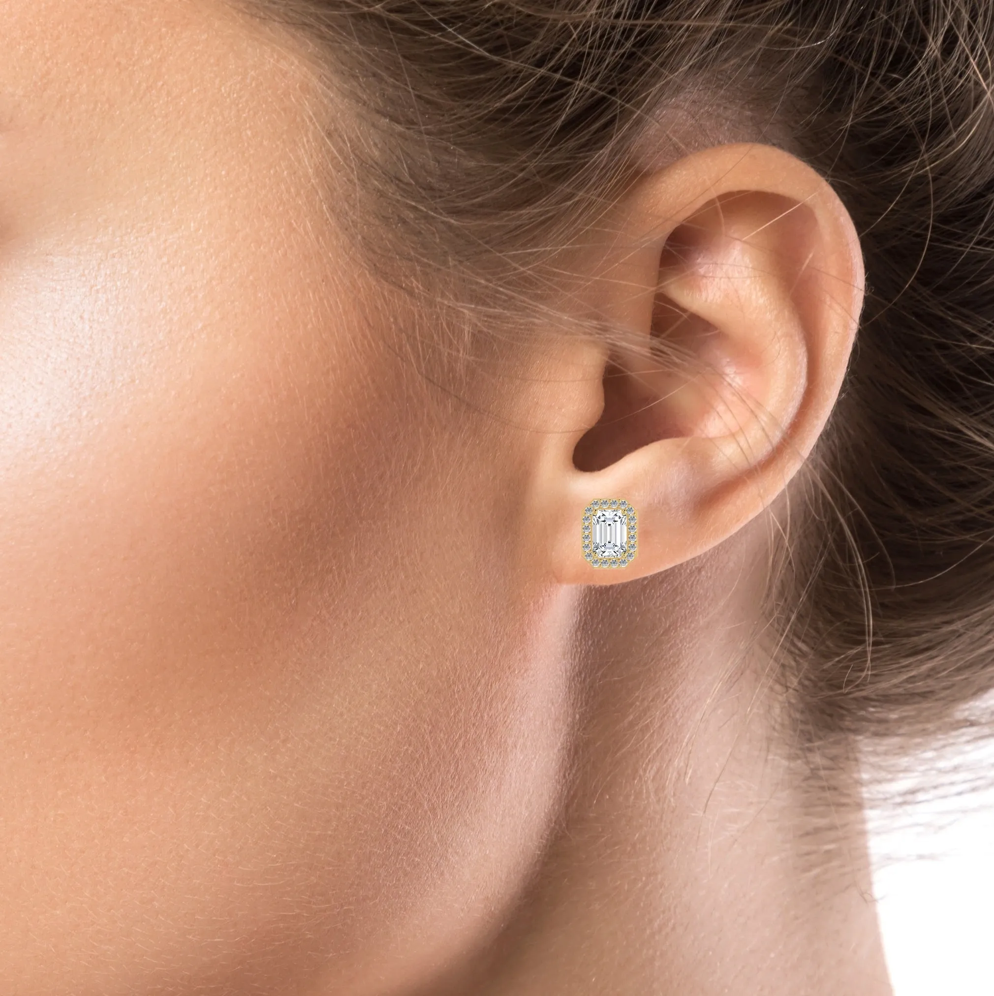 Sparkle Emerald Silver Stud Earring