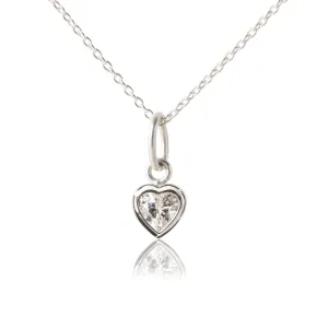 Sparkle Heart Pendant - Sterling Silver