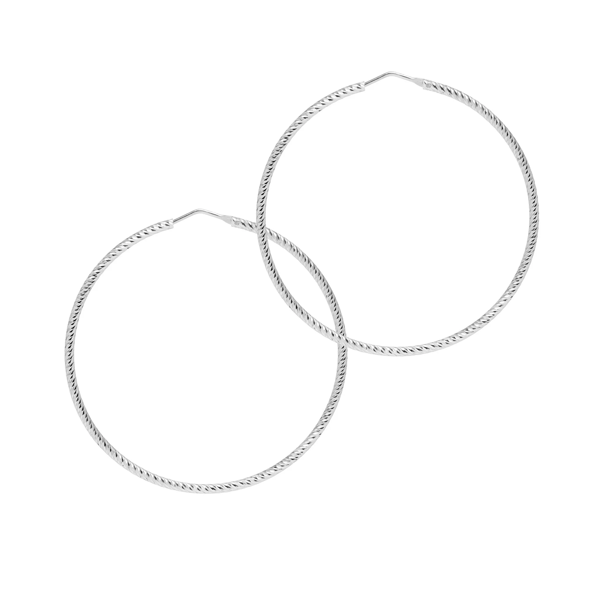 Sparkly Hoops & Matching Bangle - Silver