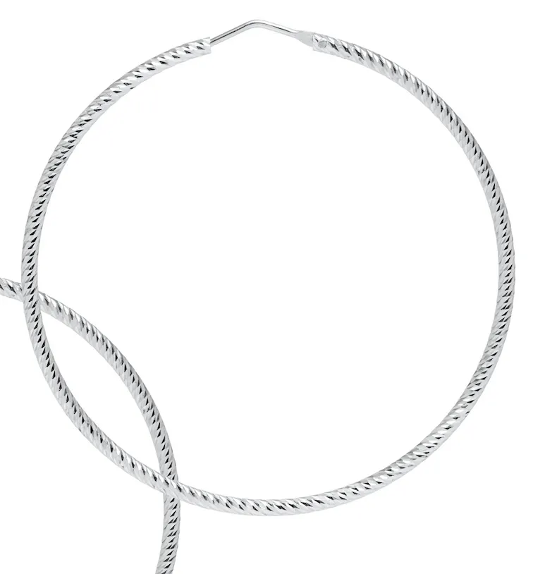 Sparkly Hoops & Matching Bangle - Silver