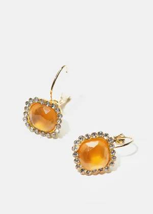 Square Gemstone Earrings