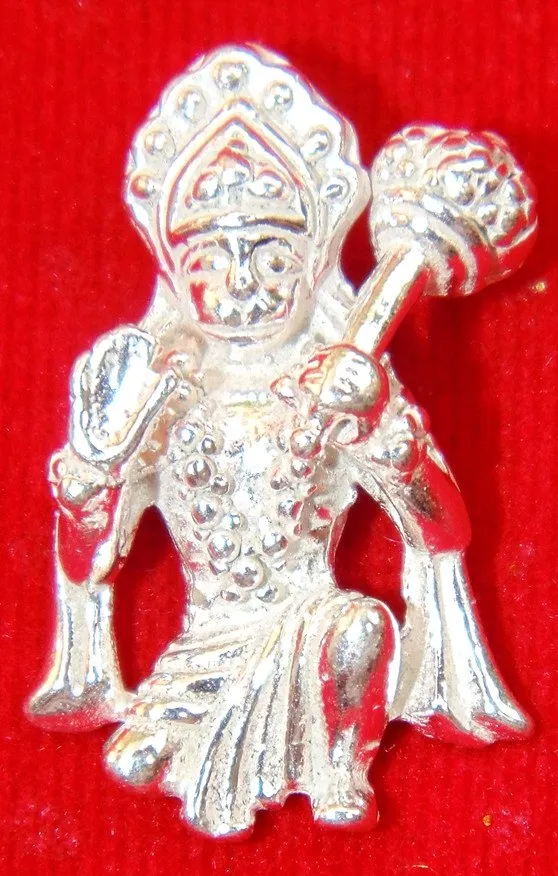 Sri Hanuman in sitting position pure silver pendant