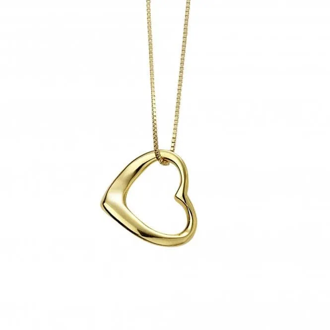 Sterling Silver Gold Plated Slip On Heart Pendant P4869