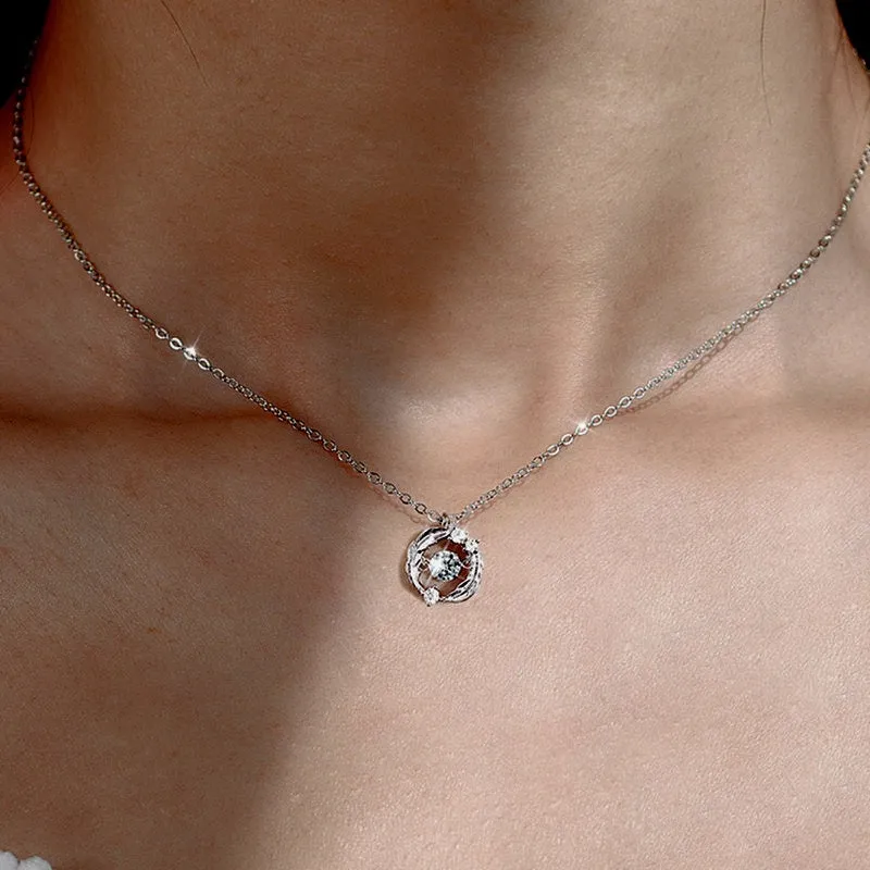 Sterling Silver Luxury Moissanite Diamond Necklaces