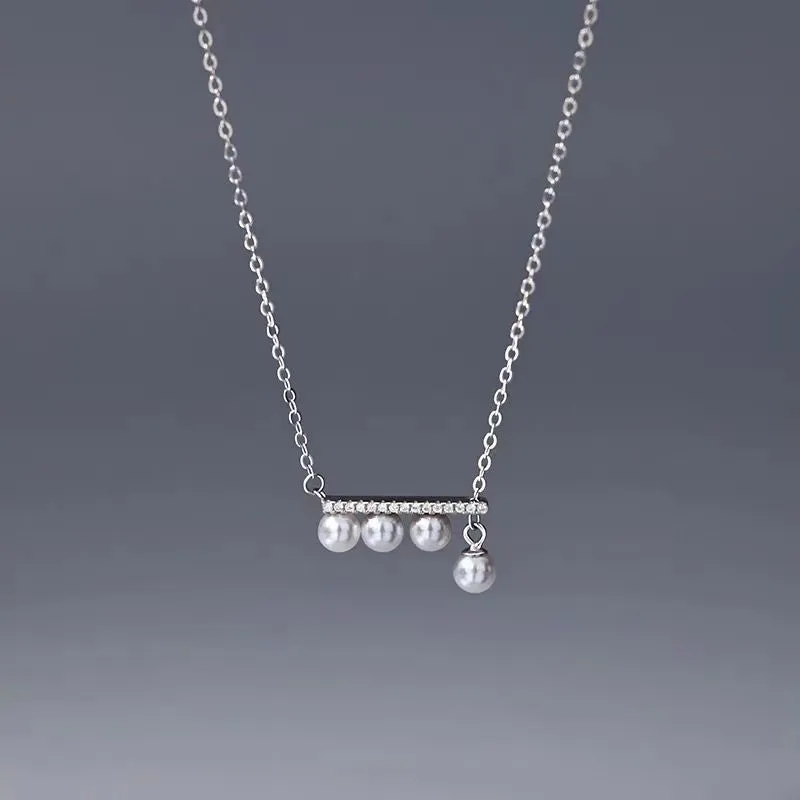 Sterling Silver Luxury Pearl Chain Necklaces