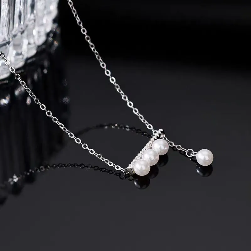 Sterling Silver Luxury Pearl Chain Necklaces