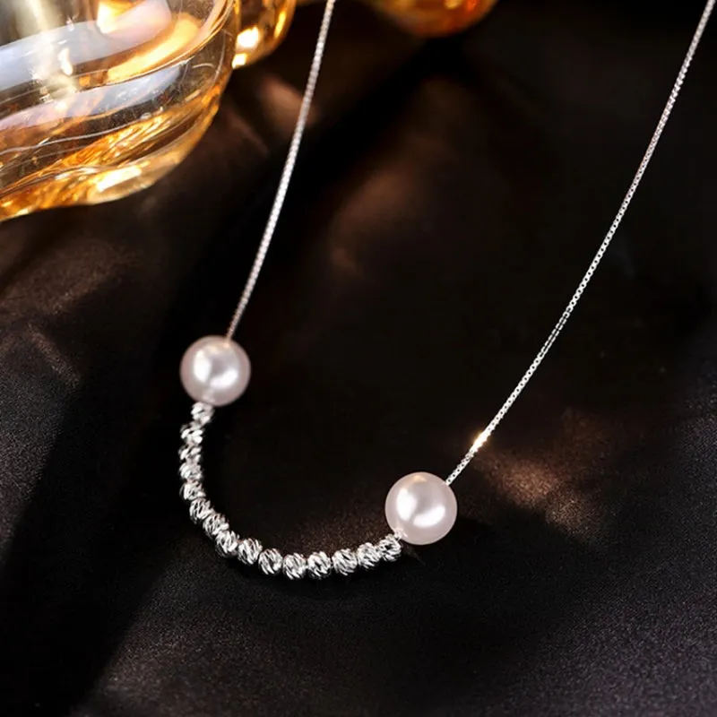 Sterling Silver Luxury Pearl Smile Necklaces