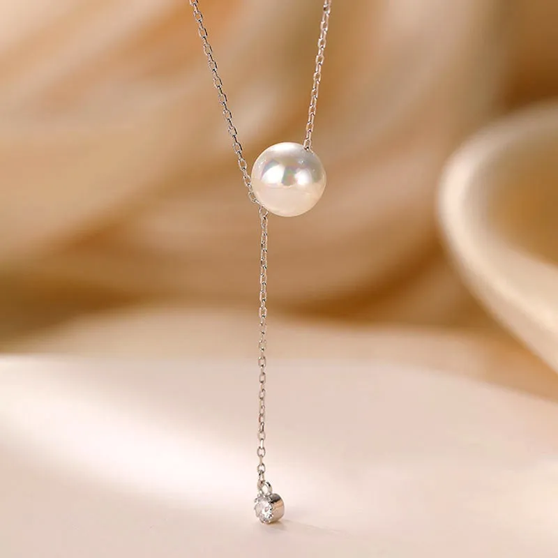 Sterling Silver Luxury Pearl Tassel Necklace