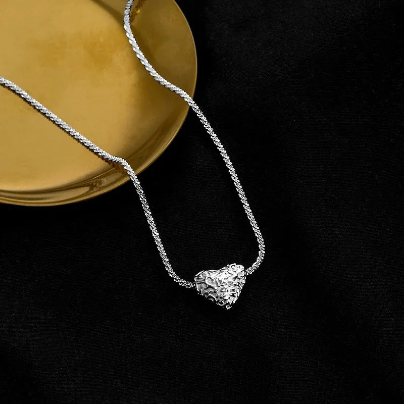 Sterling Silver Luxury Starry Sky Heart Necklace