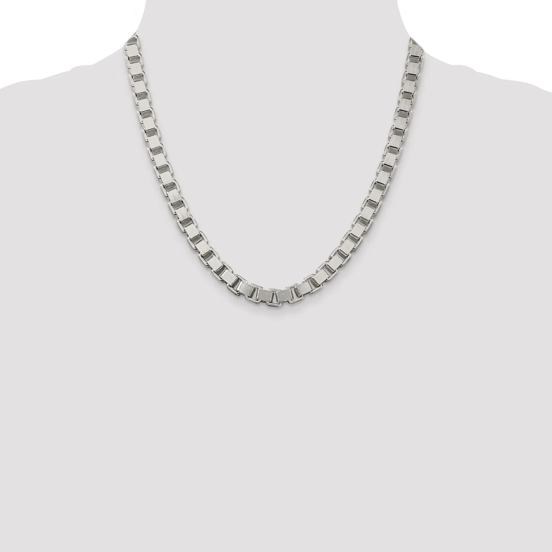 Sterling Silver Polish 7.00-mm Solid Box Chain