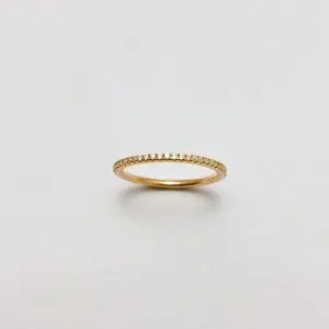 Sterling Silver Stacker Ring - Delicate CZ Studded