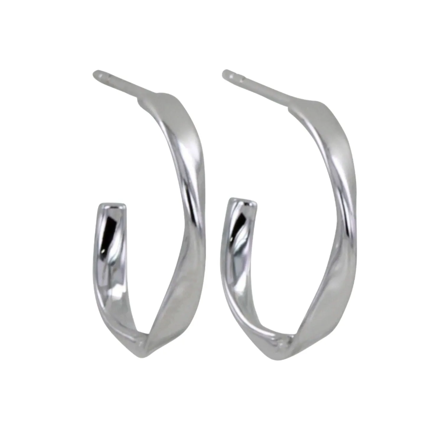 Sterling Silver Twister Hoop Earrings