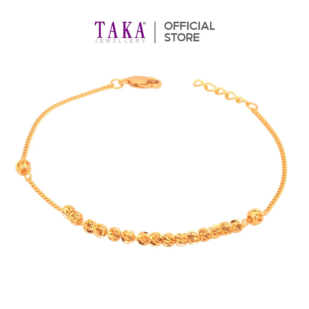 TAKA Jewellery 916 Gold Bracelet Beads