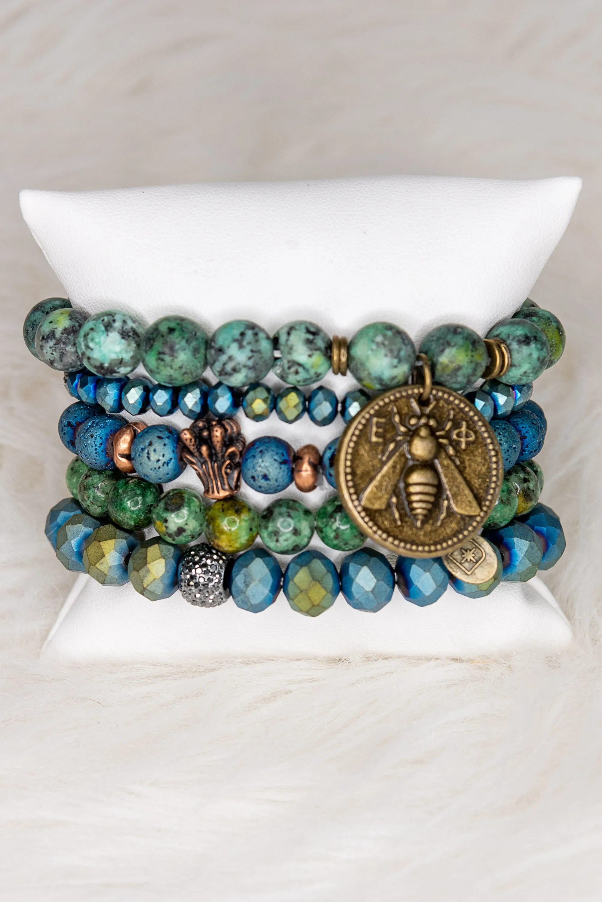 Tessa Bracelet Set with African Turquoise