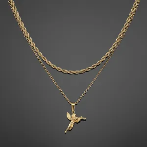 The Gangster Cupid Pendant Set - Gold RG1014G