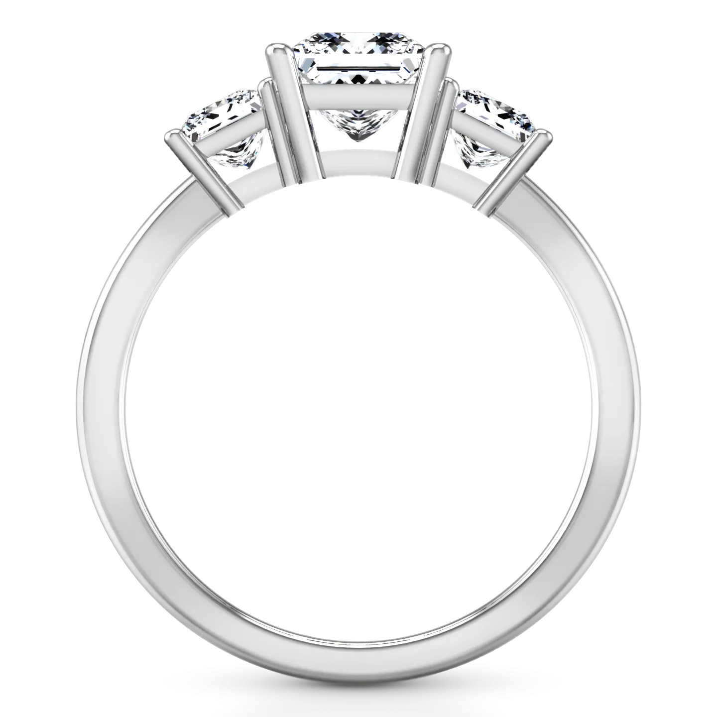 Three Stone Engagement Ring Adonna 14K White Gold