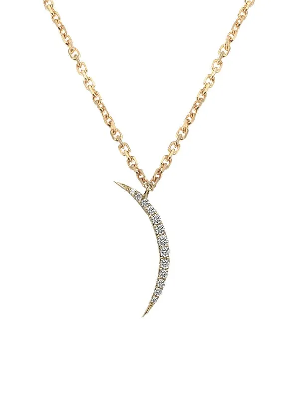 Tiny Skinny Moon Necklace Dainty 925 Sterling Silver Hypoallergenic Luxury Necklace